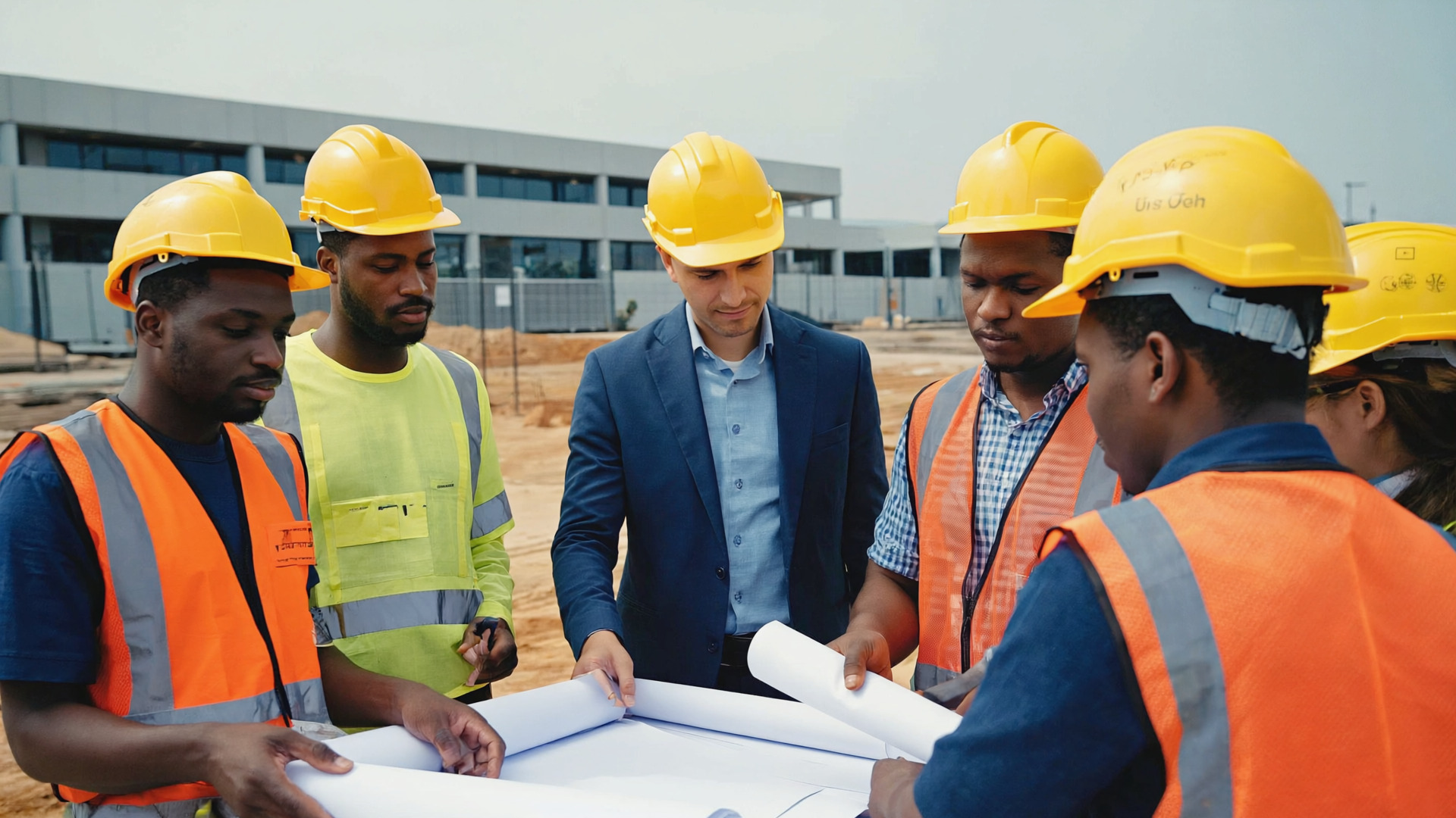 Équipe BTP chantier Korhogo CSAI construction